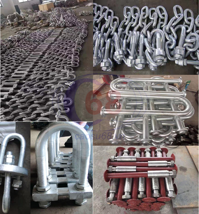 Phụ kiện lắp đặt đệm va: Bulong, Móc treo, Xích...